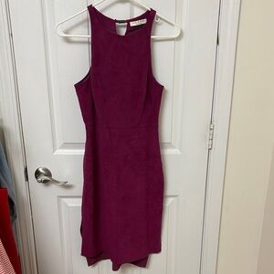 Halston Heritage Asymmetrical Dress in Rich Purple. Size 2